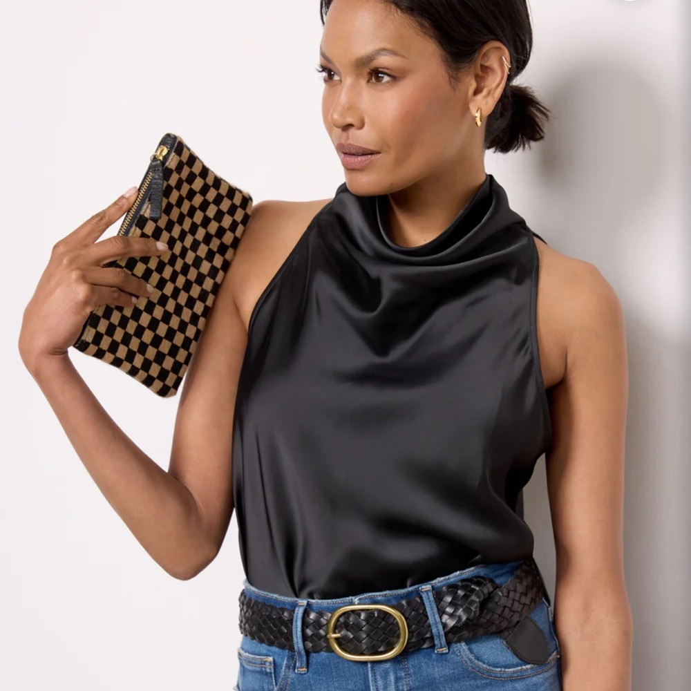 Evereve Toasted Marshmallow Satin Top